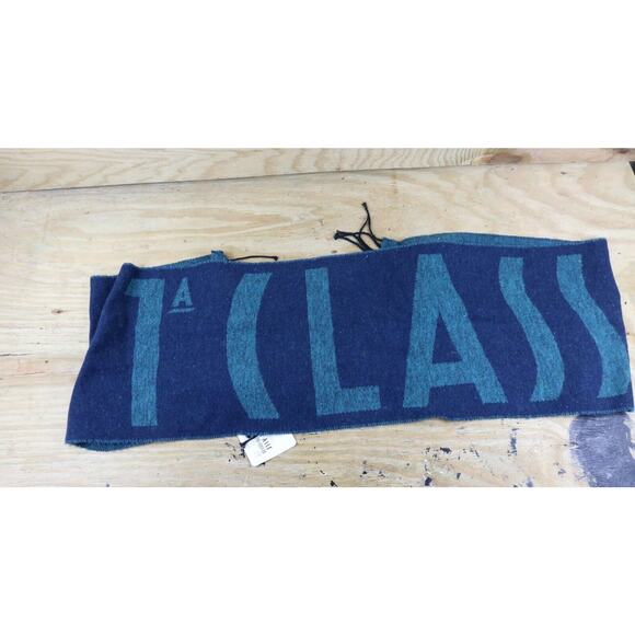 New Alviero Martini 1a Classe Scarf Sciarpa Logo Teal Blue Italy - Picture 1 of 8
